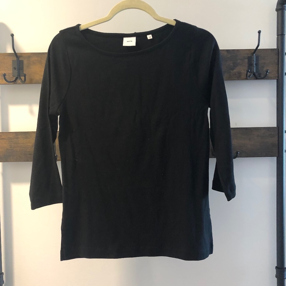 Kotn black boatneck tee